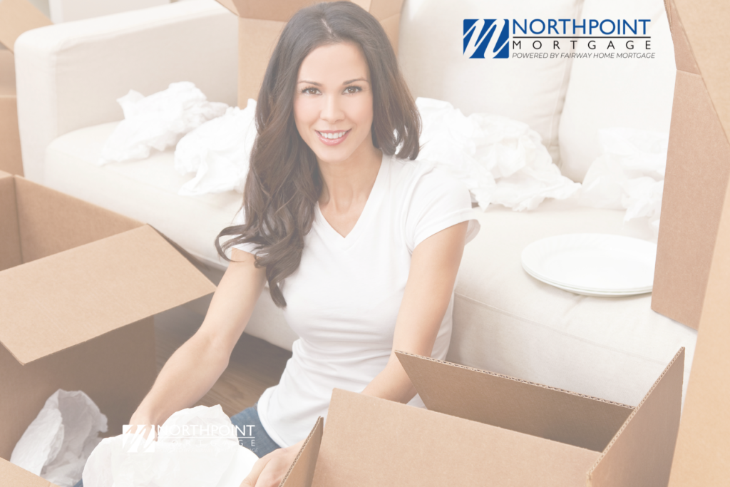 Woman with moving boxes